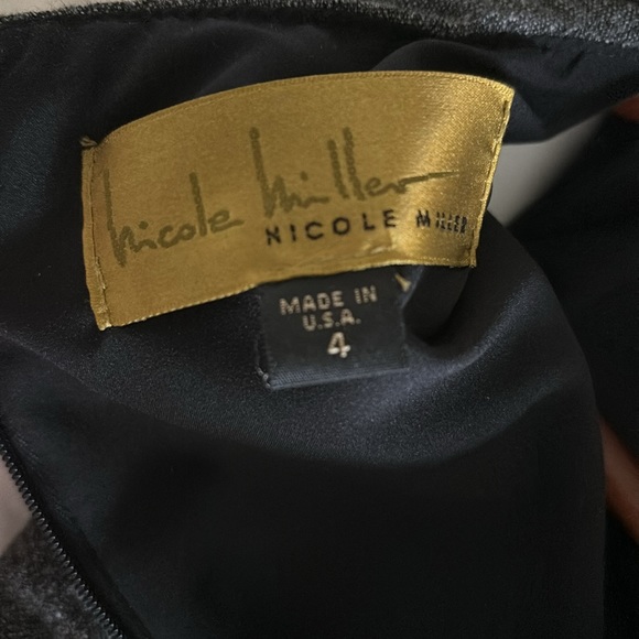 NWT Nicole Miller grey ruched sheath dress 4 - Picture 3 of 11